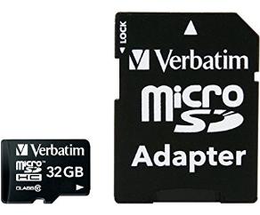 VERBATIM Micro SDHC Card 32GB+adapter Class 10, 44083 